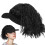 2Stk Schwarz Baseball Cap Mit Ponytail, Synthetische Haare, 3