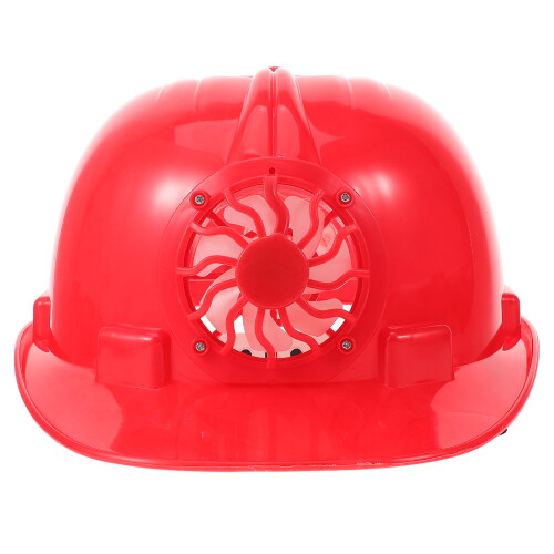 2Stk Roter Bau-Schutzhelm Mit Solarlüfter Uv-Schutz 2