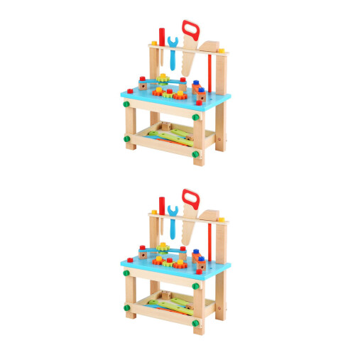 2 Ensembles Chaise Outil Enfant Table Combinée Jouet 2