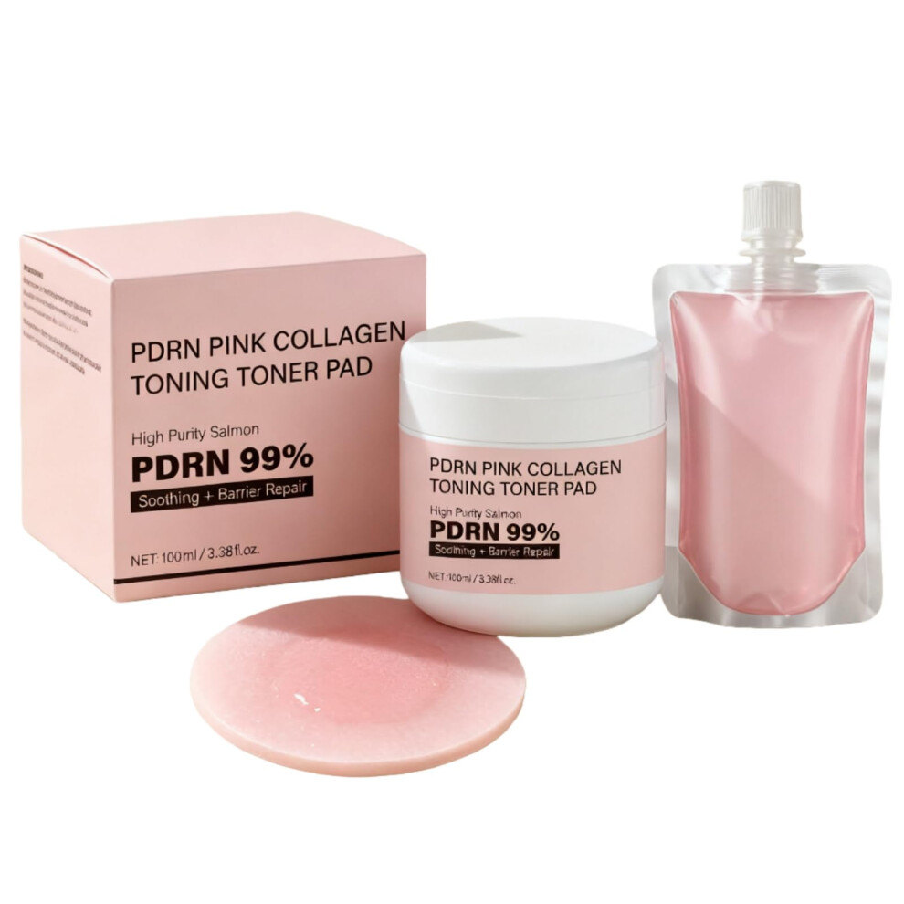 Collagen Toner Pads 60 Count with Niacinamide and PDRN for Brightening Hydration and Firming Skin