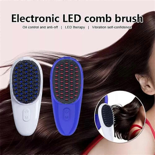 (blue) Glowaves Led Glo Brush, Light High-Frequency Vibration Hair Brush 1