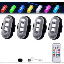 (strong magnetic attraction) 4pcs RGB LED Strobe Light Wireless Remote Control For Car Bike Motorcycle