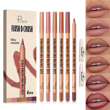 Lip Liner Set 6pcs Matte Long Lasting Smudge Proof Creamy Pencils in Berry Plum Terracotta Shades