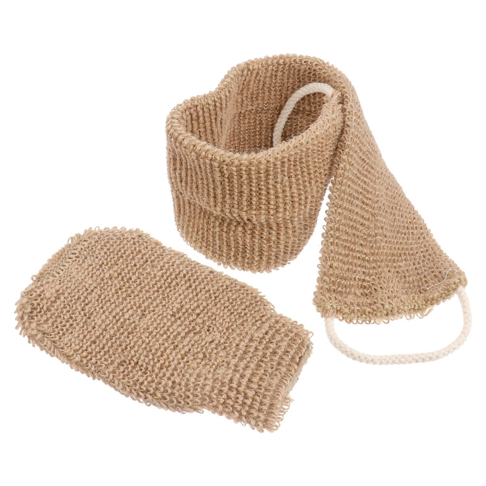 Exfoliating Bath Gloves and Back Scrubber with Long Strap for Shower Spa Gentle Body Exfoliation