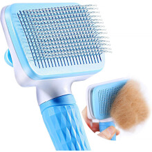 Pet's Cleaning Helper, Self Cleaning Slicker Brush for Dogs & Cats, Effortlessly Remove Loose Hair, Knots, Dandruff, Dirt, Promoting Blood Circulation
