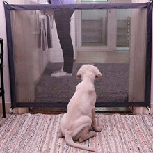 Innovative Pet Gate For Indoor Outdoor Use, Unique Retractable Barrier Offers Custom Fit And Easy Pass-Through, Ideal For Doorways Walls Or Stairwells