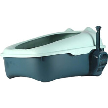 Pet Litter Management Solution, Semi Enclosed Cat Sandbox with Durable Material for Easy Cleaning, Spacious Design for Small Pets