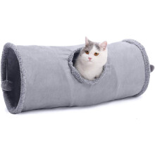 Tollán Cat le haghaidh Spraoi Idirghníomhach, Teach Súgartha Fillte déanta as Fabraic Suede atá Frithsheasmhach in aghaidh Scríobtha do