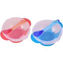 Conjunto de tigelas com ventosa de alta qualidade, fixação segura e colher encaixável para o seu pequeno. Tigelas para alimentação infantil