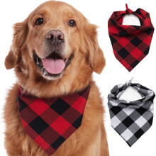 Bandana para cães de estimação, design clássico xadrez búfalo, acessório moderno para uso diário, adequada para pescoços de cães com