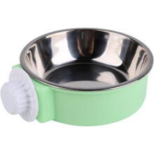 Comedero para jaula de mascotas, ecológico, fácil de instalar, cuenco extraíble de acero inoxidable para jaula de perros para soluciones de