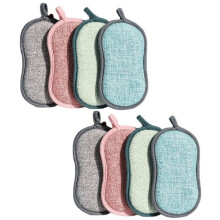 Esponjas multiuso para cozinha, esponja antirriscos, lavável e reutilizável, esponjas duráveis e reutilizáveis para limpeza diária.