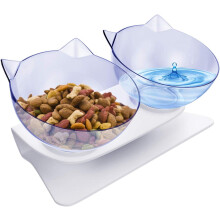 Elegant Pet Feeding Set, 15 Tilt Design Enhances Comfortable Eating, Non-Slip Base Keeps Bowls Stable During Meals, Food-Grade Pc Material Ensures