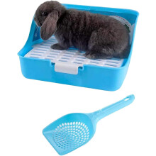 Corner Litter Pan Cage Cleaner, Guinea Pigs Chinchilla Ferret Galesaur Bunny Non-Stick Surface Easy Maintenance Litter Bedding Box Pet Pan for Small A