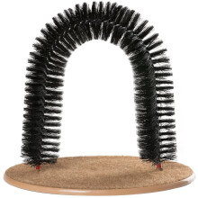 Spazzola autopulente per gatti, arco per gatti con setole e base rivestita in moquette, resistente e durevole per controllare la perdita di pelo e le
