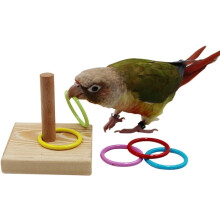 Wooden Block Puzzle, Portable Wood Stand Set For Enhancing Cognitive Skills In Your Avian Friends