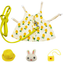 Roupa elegante para animais de estimação, vestuário de moda de verão para viagens ao ar livre, vestido com coleira ajustável para hamster e
