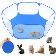 Speelkooi voor huisdieren, caviakooi, konijnenkooi met ademend, transparant ontwerp voor een uitloopgebied voor kleine dieren, draagbare tent met
