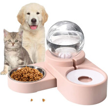 Set di mangiatoie per animali domestici 2 in 1, distributore automatico d'acqua per cani e gatti, blu, mangiatoia a gravità per cani in casa,