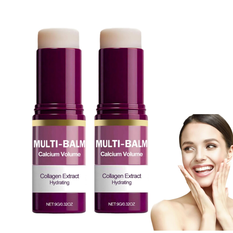 Face Balm Stick with Collagen and Vitamin E for Deep Hydration and Firming Care, 9g Set of 2