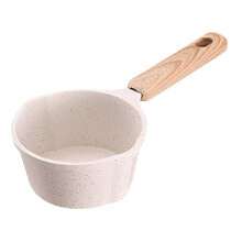 Non Stick Milk Pan with Ergonomic Wooden Handle, Small Saucepan for Boiling, Pouring Oil and Melting Butter