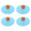 4Pcs Creative Two-Color Blue Silicone Cup Lids Leakproof and Durable 4