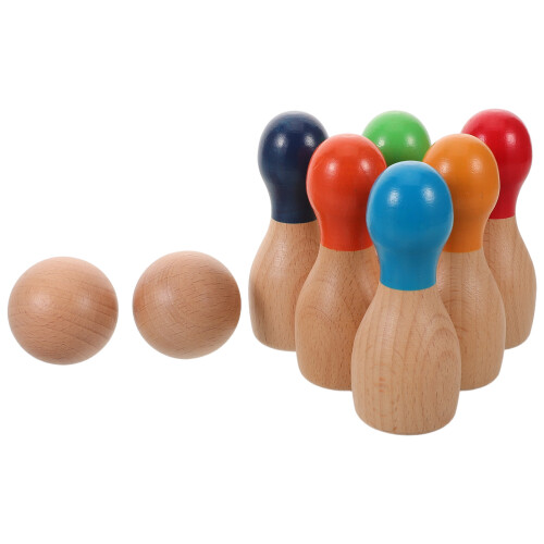 3Ensembles Jeu De Bowling Enfant Bois Intérieur Extérieur 2