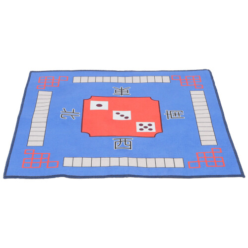 Tapis De Mahjong Bleu En Polyester Antidérapant Et Insonorisant