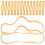 4Ensembles Bandes Élastiques Larges Orange Caoutchouc Multifonction 2