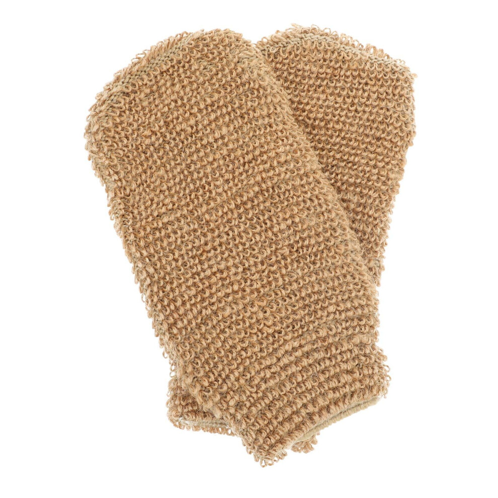 Exfoliating Jute Bath Gloves 2PCS for Deep Cleansing and Smooth Skin Shower Scrubber Mitts