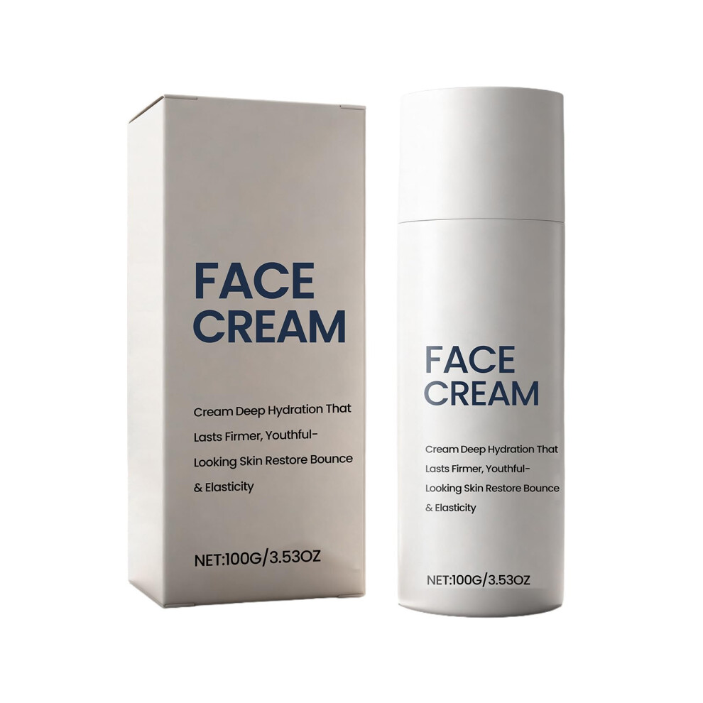 Cream Face Moisturizer For Dry Skin With Hyaluronic Acid And Collagen, Deep Hydration, Nongreasy