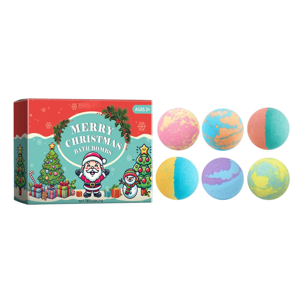 Christmas Bath Bombs Gift Set with Colorful Design, LongLasting Fragrance and Natural Extracts