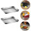 2 Sets Stainless Steel Baking Rack Stackable Oven Cooling Rack NonStick for Roasting and Steaming 3