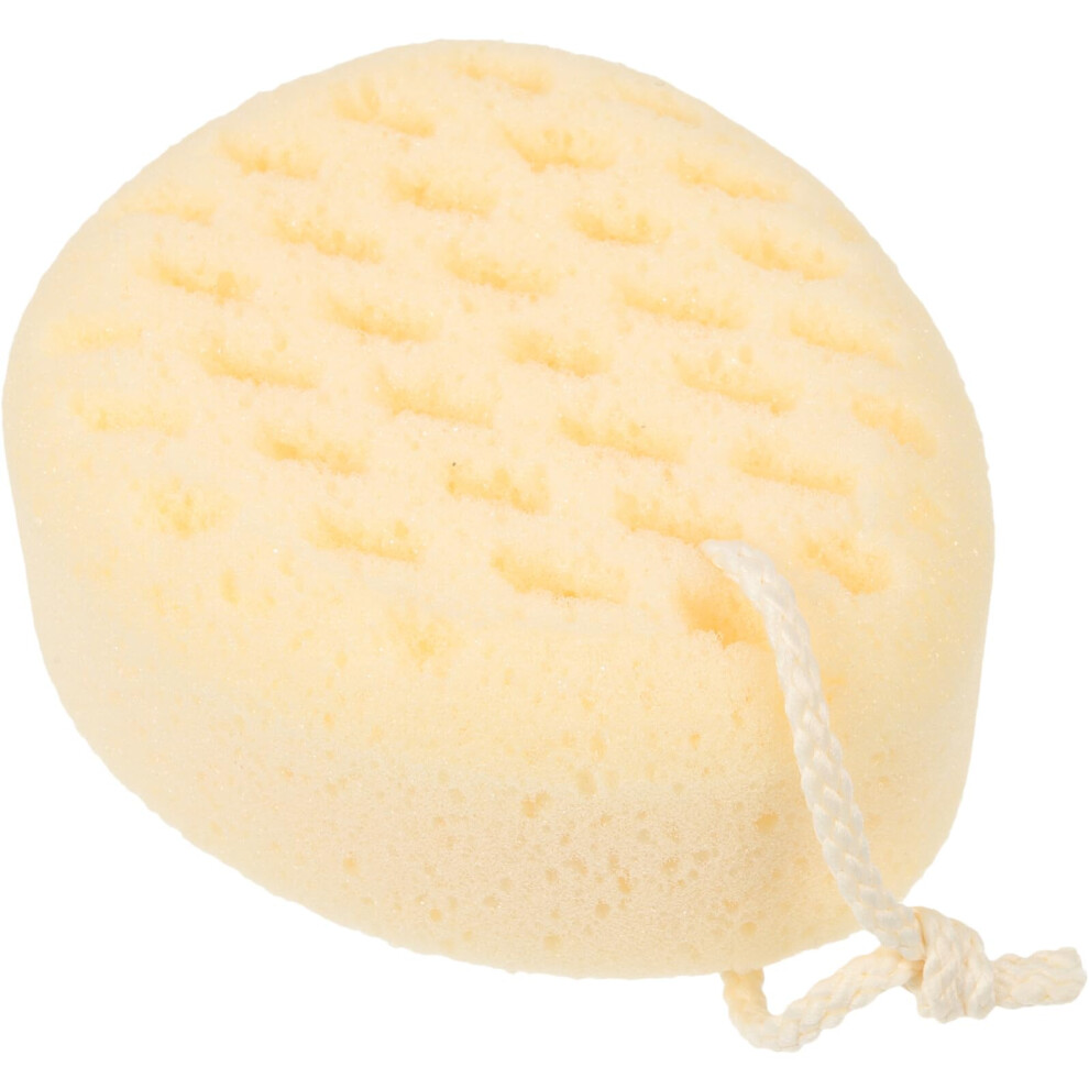 Soft Exfoliating Bath Sponge with Massage Texture QuickDry Reusable Body Scrubber for Adults Beige