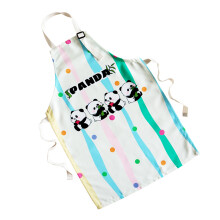 Unisex kinderschort voor koken en kunst-Kleur gestreepte panda