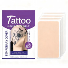 Tattoo Cover Up Patch Waterproof 6Pack Natural Skin Coverage, Ultra Thin Breathable Concealer Tape