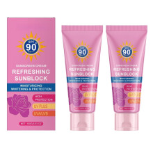 2PCS Sunscreen SPF 90 PA+++ Waterproof SweatResistant Facial and Body Sunblock with Tinted Coverage