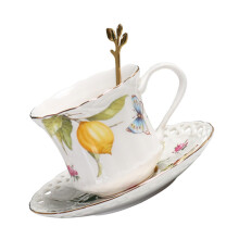 Ceramic Coffee Cup with Saucer, Porcelain Tea Cup for Coffee and Tea, Easy Clean and MultiPurpose