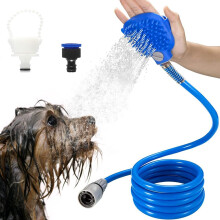 Kit de Banho Versátil para Animais de Estimação, Acessório de Banho Durável para Cães com Mangueira Flexível e Compatibilidade Universal para