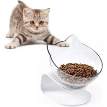 Erhöhter Napf für besseres Fressen, orthopädischer Katzennapf mit 15-Grad-Neigung für gesündere Fressgewohnheiten, fördert genussvolle