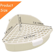 Bandeja higiênica de canto para animais de estimação, feita de plástico resistente com grades removíveis, ideal para pets de pequeno porte,