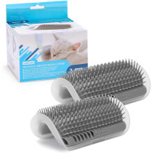 Cat Self Groomer for Wall Corners, Table Legs, Cabinet Corners, Self Grooming Aid Softer Abs Plastic Base for Long Short Fur Cats Dogs, Provides Rubbi