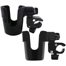 2Pièces -Gobelet Clip ABS Noir Pour Poussette Bébé