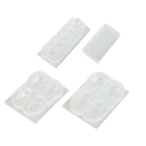 4Pièces Moules Silicone Transparent Ongles