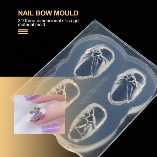 4Pièces Moules Silicone Transparent Ongles 1