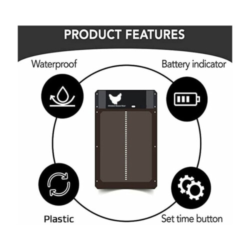 Automated Poultry Access Portal, Solar Energized, Clear Visual Interface, Programmable with Natural Light Sensor, Durable Metal Frame 2