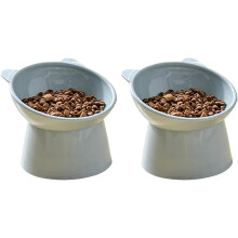 Elegantes, erhöhtes Katzen-Essset, ergonomischer Katzennapf, elegantes und niedliches katzenförmiges Design für Kätzchen, Welpen und kleine