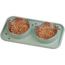 Erhöhtes Futternapf-Set von Tender Love Pet Products, rutschfest und auslaufsicher, mit erhöhtem Rand, herausnehmbare Edelstahlnäpfe für Katzen