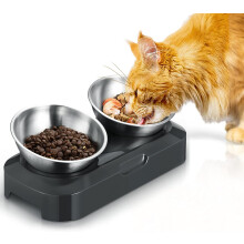 Katzennapf aus Metall, lebensmittelechtes Material, stressfreie Edelstahlnäpfe, hochwertige, rostfreie und langlebige Ausführung, Set für