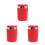 3Pièces Cendrier Rouge Abs+alliage Avec Couvercle Portable 7